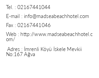 Mad Sea Beach Hotel iletiim bilgileri